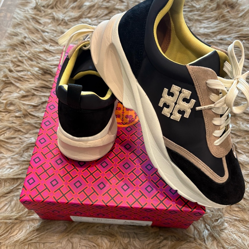 Tory Burch Black and Cream Women's Sneakers